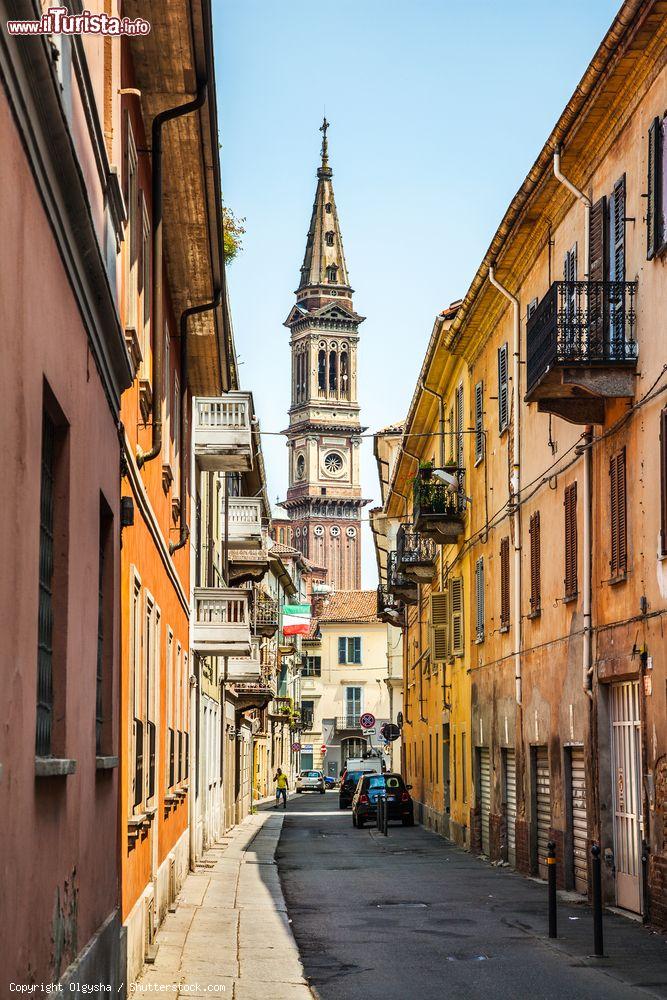 Immagine Il campanile del duomo di Alessandria, Piemonte. Costruito fra il 1889 e il 1922, questo campanile si innalza per 106 metri ed è il terzo più alto d'Italia. E' uno dei simboli della città - © Olgysha / Shutterstock.com