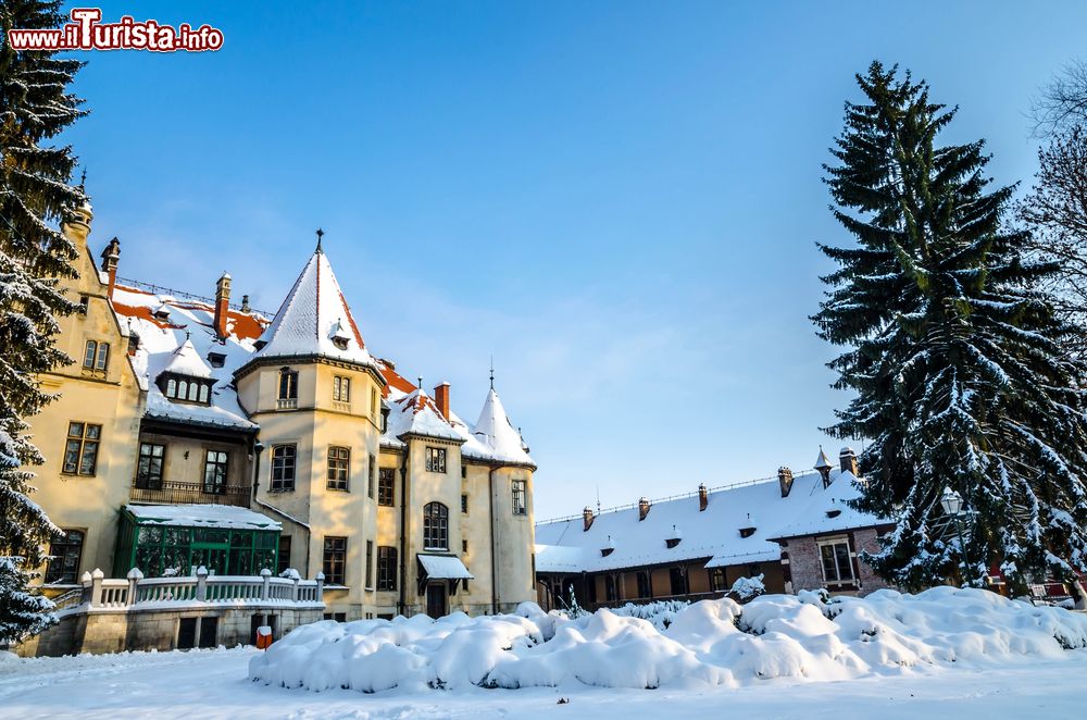 Immagine Il castello di Donji Miholjac in inverno, Slavonia, Croazia. E' una delle più antiche costruzioni nobiliari di questa regione della Croazia.