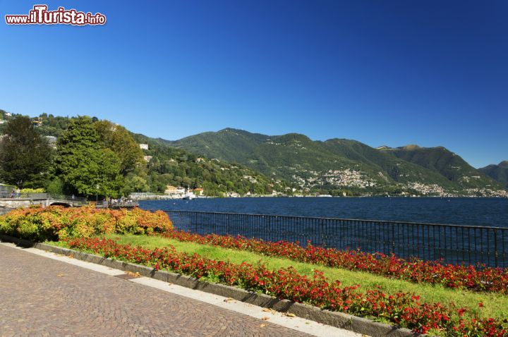 Immagine Città di Como, Lombardia - Il centro cittadino si affaccia sul lungolago e presenta ancora l'aspetto dell'originario castrum romano con mura medievali  ben conservate e torri di vedetta © Mikadun / Shutterstock.com