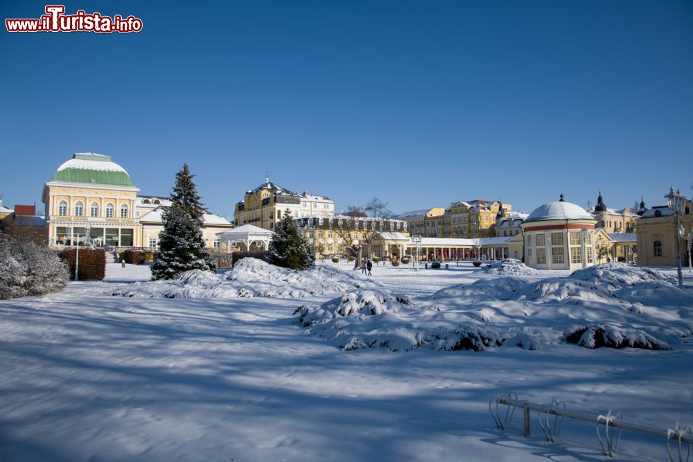 Immagine Il centro termale di Frantiskovy Lazne in inverno. Siamo nella Boemia occidentale, in Repubblica Ceca
