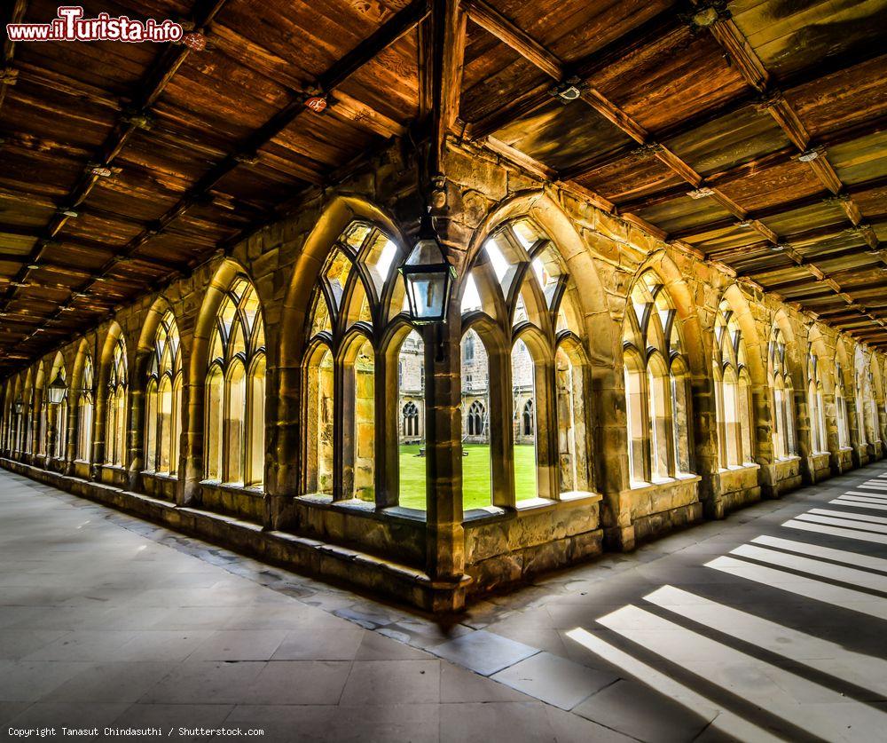 Immagine Il chiostro della cattedrale di Durham, Inghilterra. Fondato nel 1093, questo luogo di culto è uno dei principali centri del cristianesimo del paese. Assieme al castello cittadino è patrimonio dell'umanità dell'Unesco - © Tanasut Chindasuthi / Shutterstock.com
