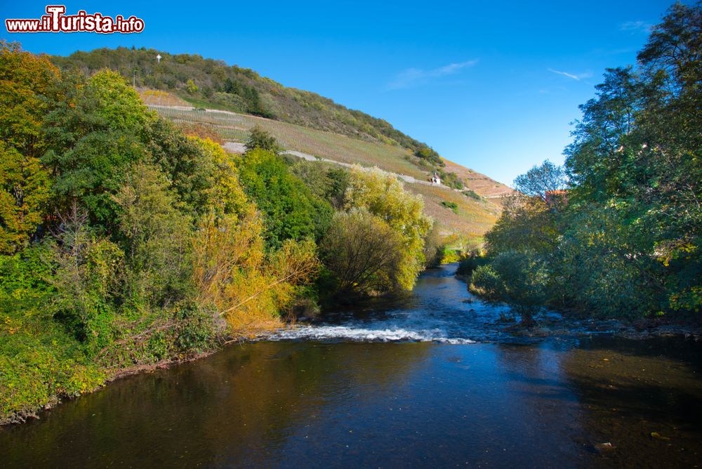 Immagine Il fiume Thur nelle campagne di Thann, villaggio dei monti Vosgi, Alsazia (Francia).