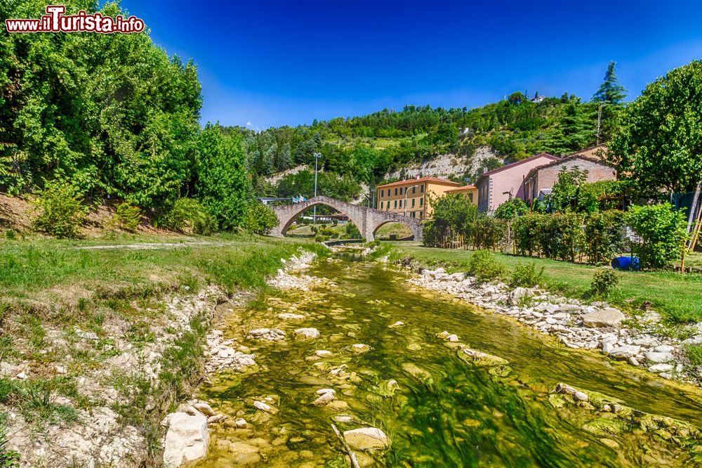 Immagine Il fiume Tramazzo a Modigliana e il ponte di San Donato a schiena d'asino
