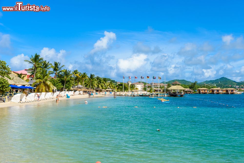 Immagine Il mare e la spiaggia di Pigeon Island, nei pressi di Rodney Bay (Saint Lucia).