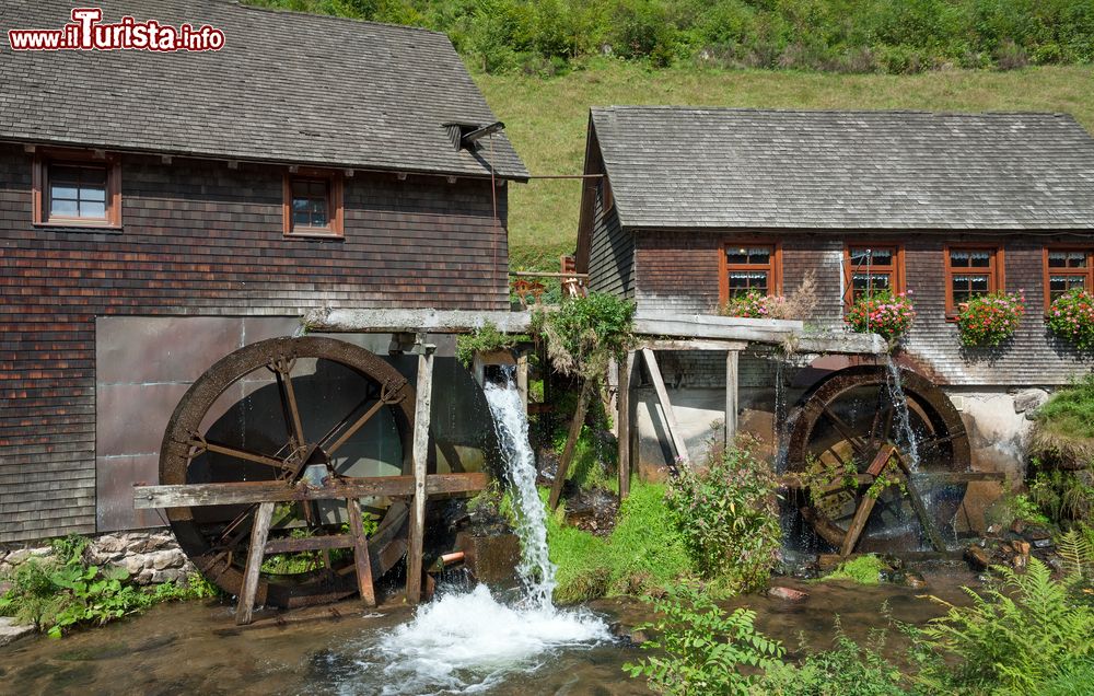 Immagine Il mulino Hexenloch nei pressi di Furtwangen, Foresta Nera, Germania. Si trova fra St. Margen e Furtwangen: costruito nel 1825, è l'unico mulino di questa zona ad avere due ruote idrauliche.