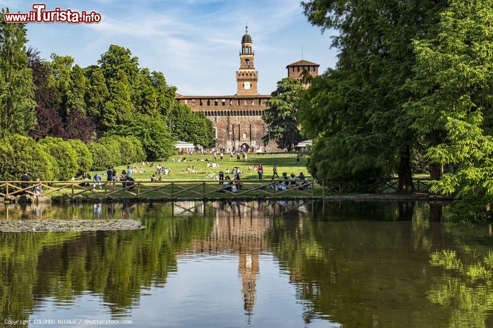 Immagine Il Parco del Sempione a Milano, sullo sfondo il Castello Sforzesco - © COLOMBO NICOLA / Shutterstock.com