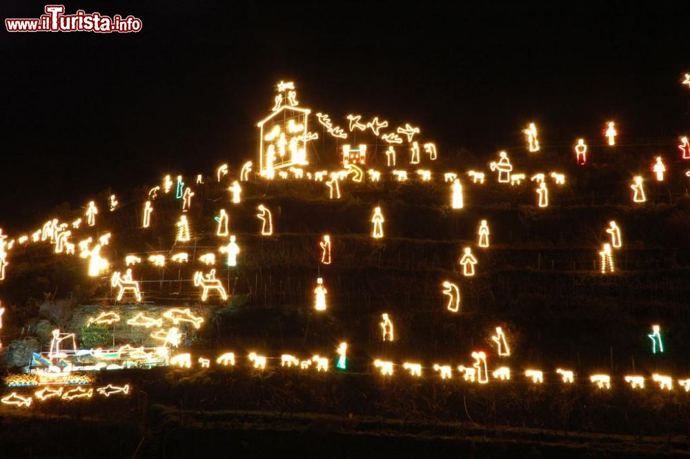 Immagine Il Presepe luminoso di Manarola, Cinque Terre, Liguria - ©  Francesco Crippa - CC BY 2.0, Wikipedia