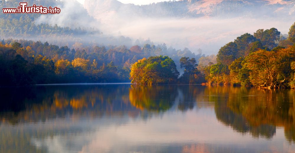 Immagine Il santuario della fauna selvatica di Mlilwane con il lago, Swaziland. Si trova nei pressi di Lobamba ed è una riserva privata creata negli anni '50, la prima area protetta di questo paese dell'Africa Australe.