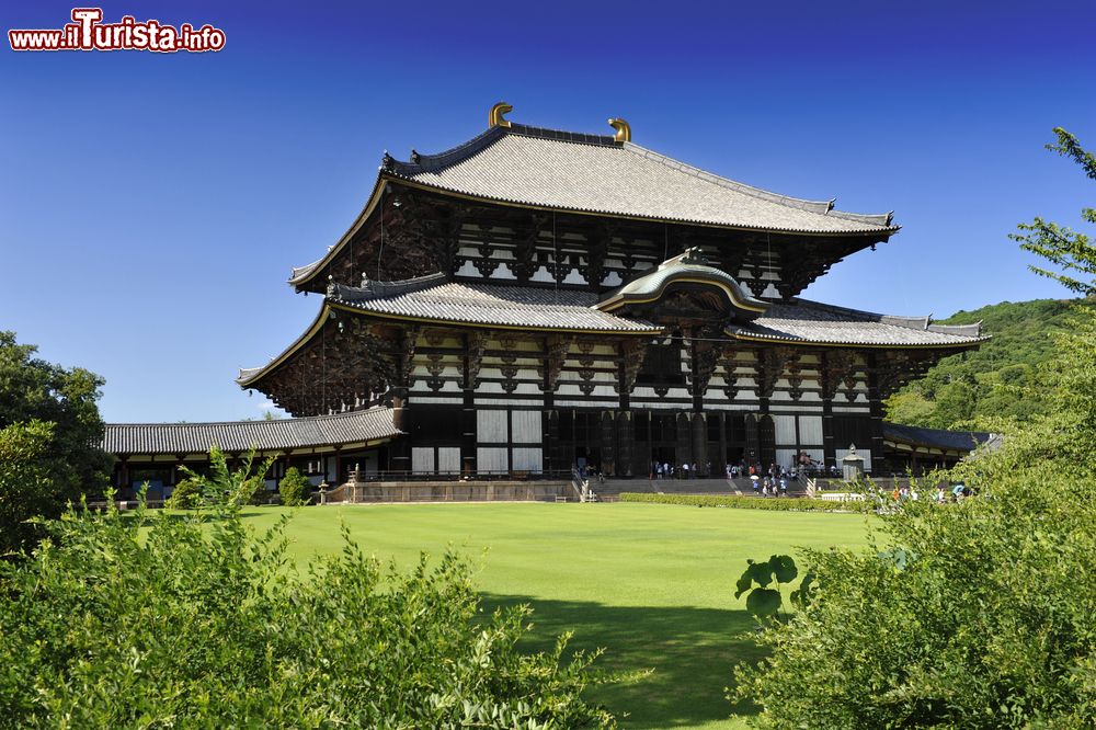 Immagine Il tempio Nara Daibutsu todai-ji a Osaka, Giappone. Questo luogo è conosciuto soprattutto per l'immensa statua del Buddha seduto più grande al mondo.