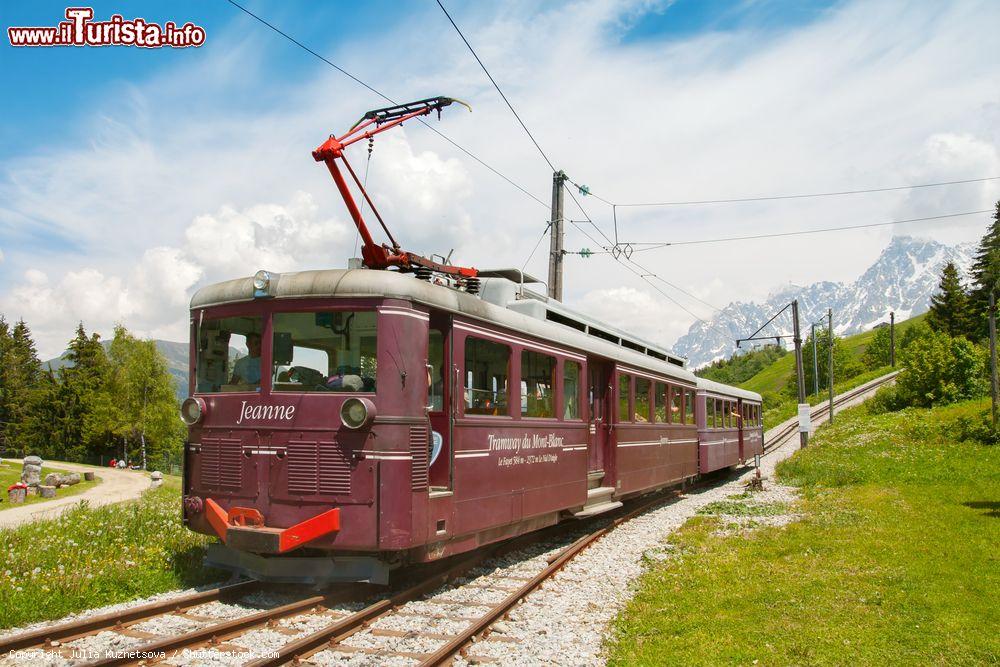 Immagine Il trenino del Monte Bianco a Les Houches, Saint-Gervais-les-Bains, Francia: la linea a cremagliera, la più alta del territorio francese, permette di raggiungere il Nido d'Aquila a 2372 metri di altitudine e il ghiacciaio Bionnassay - © Julia Kuznetsova / Shutterstock.com