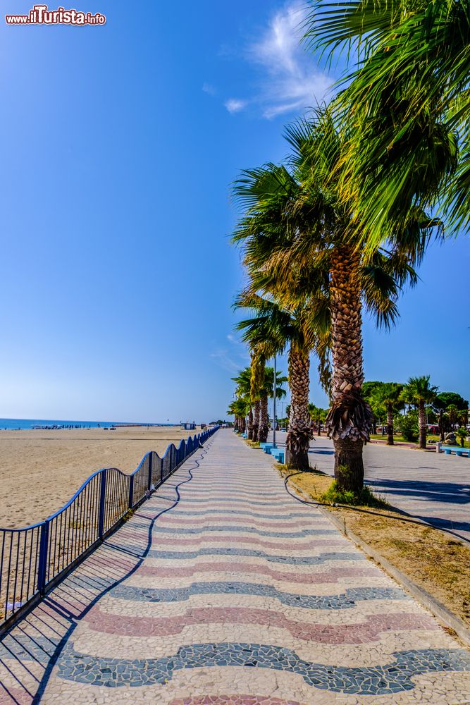 Immagine Il viale con palme sul lungomare di Soverato, Calabria.