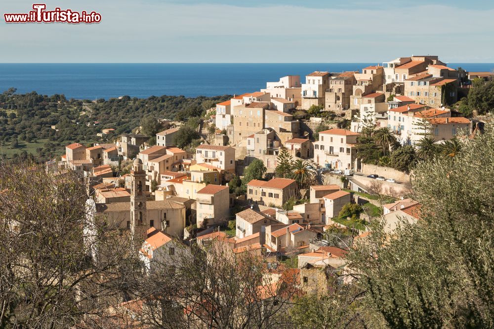 Immagine Il villaggio corso di Lumio, regione della Balagna, visto dall'alto (Corsica).