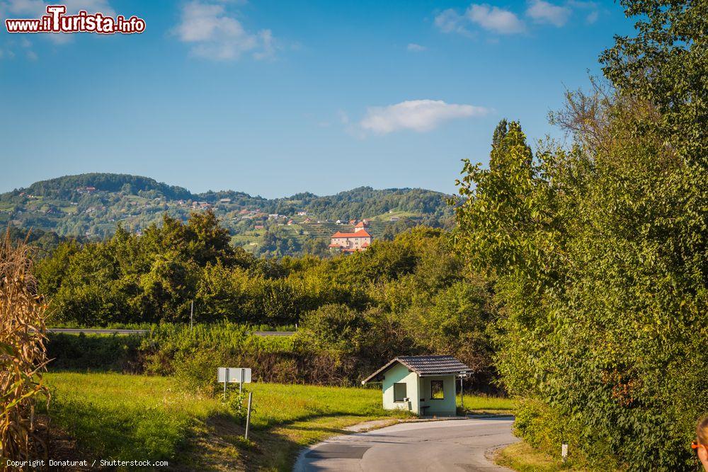 Immagine Il villaggio di Zagrad, Slovenia, con l'antico castello di Otocec - © Donaturat / Shutterstock.com