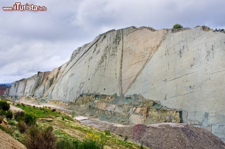 Immagine Le impronte dei dinosauri su una parete verticale presso il Parque Cretácico di Sucre. In questo luogo si trova la più grande collezione al mondo di impronte dei gigati che abitarono la Tera milioni di anni fa - foto © Byelikova Oksana / Shutterstock