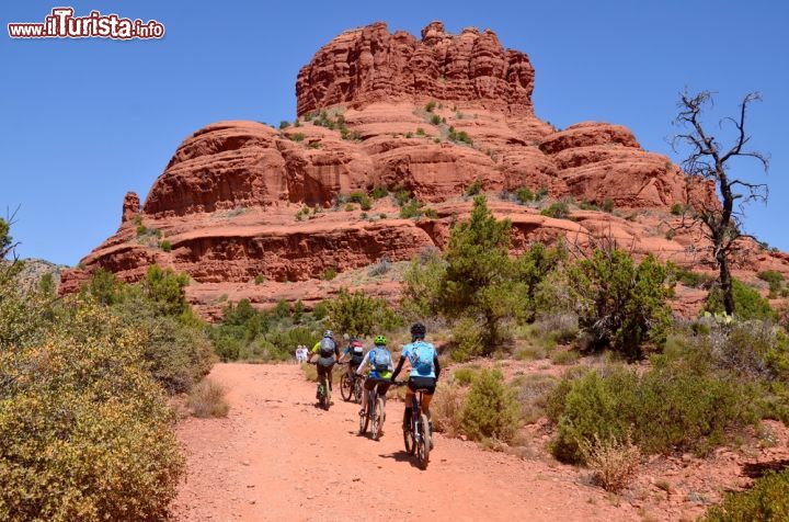 Immagine In bici alla scoperta del Red Rock State Park nei pressi di Sedona, Arizona (USA). Si tratta di un parco statale con un canyon di arenaria rossa - © meunierd / Shutterstock.com