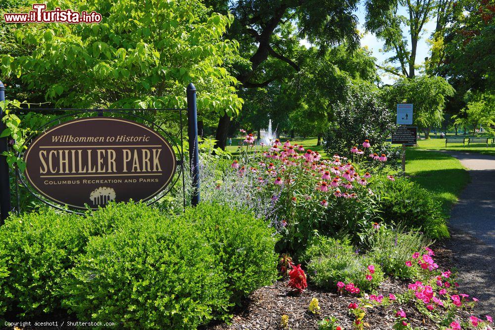 Immagine Ingresso allo Schiller Park a Columbus, stato dell'Ohio, USA: ospita eventi culturali e sportivi, spettacoli teatrali, festival di musica e molte altre iniziative - © aceshot1 / Shutterstock.com