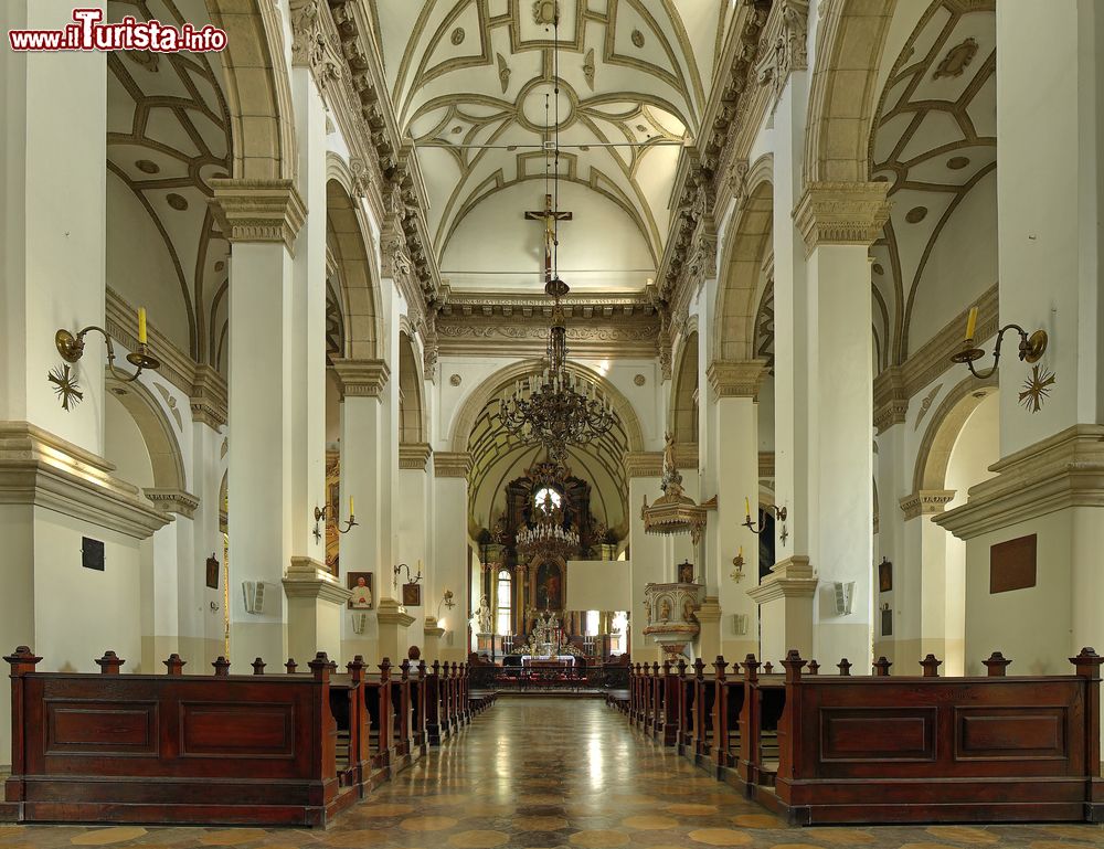 Immagine Interno della cattedrale della Resurrezione e dell'Apostolo Tommaso a Zamosc, Polonia. Questo maestoso edificio religioso venne costruito nel cuore di Zamosc alla fine del XVI° secolo.