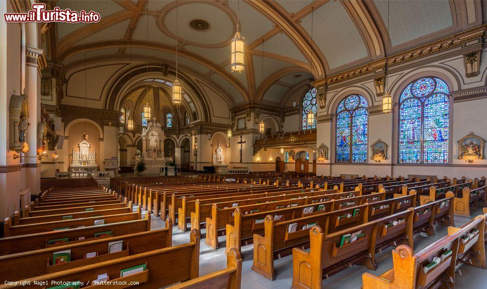 Immagine Interno della chiesa cattolica di St. Aloysius nel campus dell'univeristà di Gonzaga, Spokane, Stati Uniti d'America. Questa università privata è retta dai gesuiti. Deve il suo nome a San Luigi Gonzaga - © Nagel Photography / Shutterstock.com