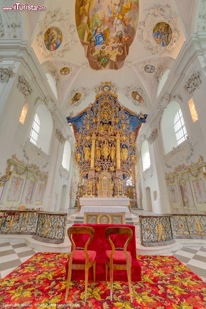 Immagine Interno dell'abbazia cistercense di Stams nei pressi di Imst, Austria. Venne fondata nel 1273 dal conte Meinhard II° di Gorizia-Tirolo e da sua moglie. E' uno dei più interessanti esempi di architettura barocca del paese - © Anibal Trejo / Shutterstock.com