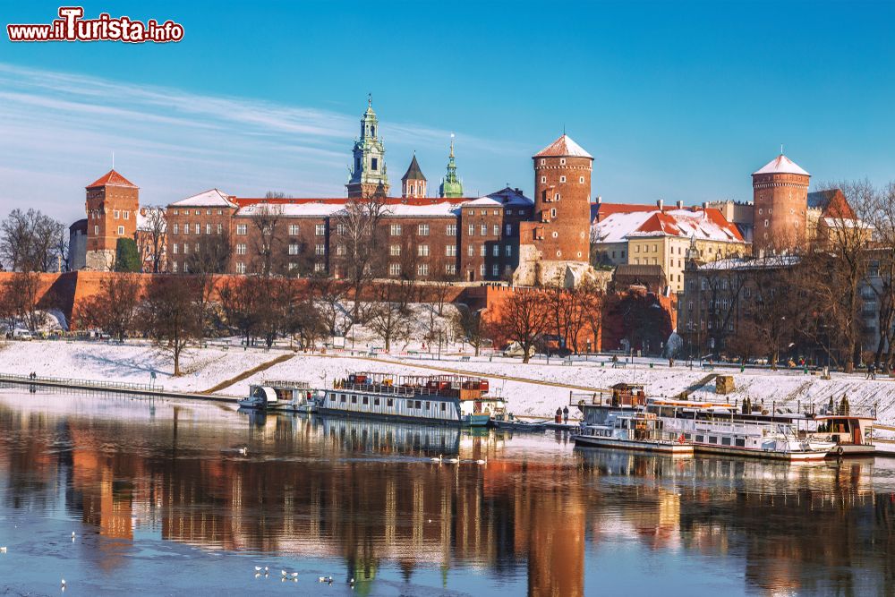 Immagine Inverno a Cracovia: il Castello di Wawel e la VIstola con la neve
