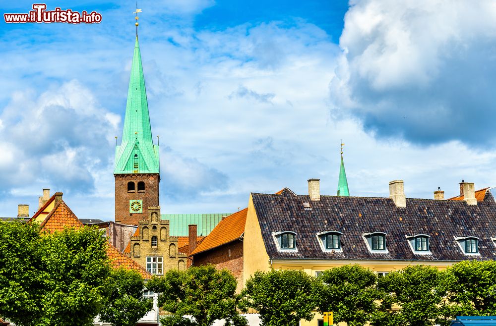 Immagine La cattedrale di San Olaf nella città di Helsingor, Danimarca. Costruita fra il 1200 e il 1560, la chiesa di San Olaf, divenuta poi cattedrale, sorge all'incrocio di Skt. Anna Gade e Skt. Olai Gade. Gli arredi del suo interno sono prevalentemente in stile rinascimentale e barocco.