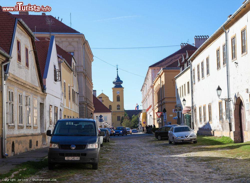 Immagine La chiesa di San Michele nel centro storico della città di Osijek, Slavonia, Croazia. L'edificio color ocra fu costruita dai gesuiti sulle fondamenta della moschea di Kasim Pasha. Sorge nella Tvrda, la cittadella asburgica eretta sulla riva destra della Drava - © jorisvo / Shutterstock.com