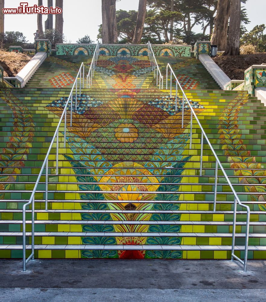 Immagine La gradinata colorata del Lincoln Park a San Francisco, California. Si trovano all'estremità occidentale di California Street e risalgono ai primi anni del 1900.