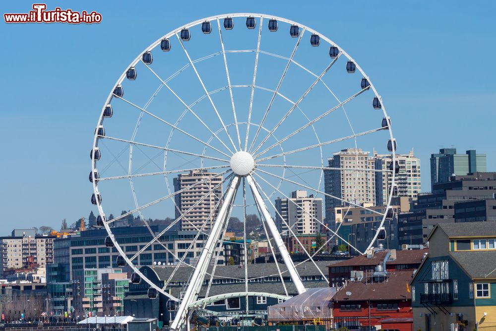 Immagine La Grande Ruota Panoramica della città di Seattle, Washington: 42 cabine, rigorosamente climatizzate, offrono un panorama mozzafiato sulla città americana.