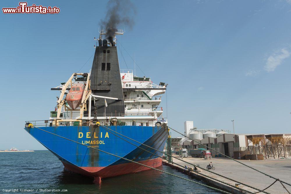 Immagine La motonave Delia al porto di Sfax, Tunisia, mentre scarica il grano - © tishomir / Shutterstock.com