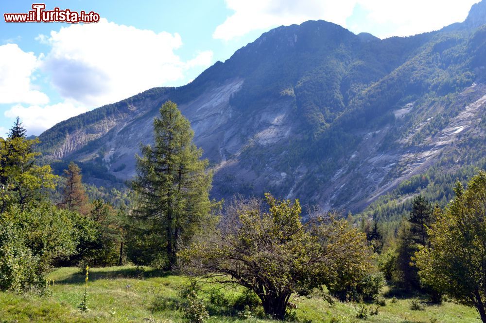 Immagine La nicchia di distacco della Frana del Vajont sul monte Toc, con la sua forma a M