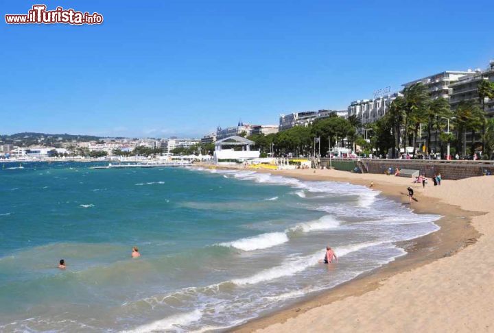 Immagine La spiaggia di Cannes e la promenade della Croisette, Francia. Siamo in una delle località più rinomate della Francia - ©  nito / Shutterstock.com