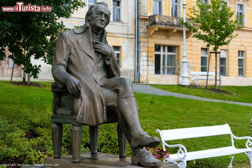 Immagine La statua di Johann Wolfgang Goethe a Marianske Lazne, Repubblica Ceca. Il grande poeta e scrittore tedesco ha trascorso parecchio tempo nella cittadina termale della Boemia occidentale - © marekusz / Shutterstock.com