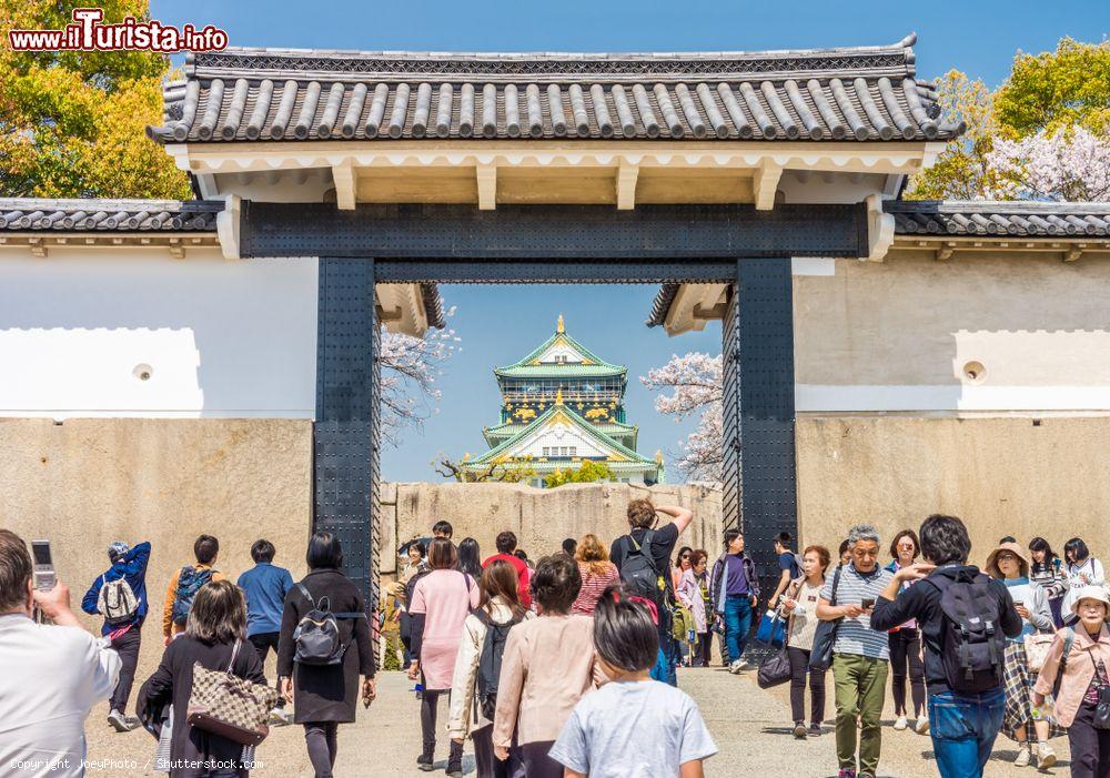 Immagine La torre principale del castello di Osaka vista dalla Porta Sakura, Giappone - © JoeyPhoto / Shutterstock.com