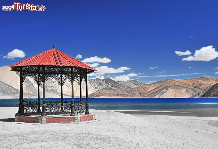 Immagine Uno scorcio del lago Pangong nei pressi della città di Leh, India. Con l'acqua dalle sfumature azzurre e il marrone delle montagne circostanti, questo lago è uno dei più suggestivi del Ladakh - © 117553054 / Shutterstock.com