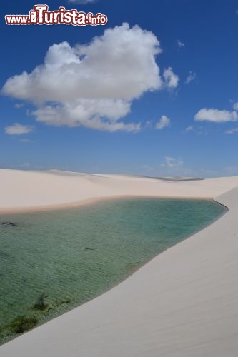 Immagine Una lagoa tra le dune di sabbia del parco dei Lençois Maranhenses (Brasile).