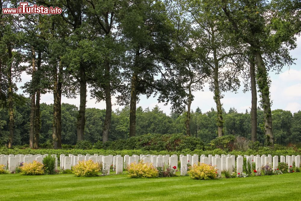 Immagine Lapidi all'Airborne War Cemetery di Oosterbeek, nei pressi di Arnhem, Olanda. La maggior parte dei soldati qui sepolti caddero durante l'Operazione Market Garden del settembre 1944.