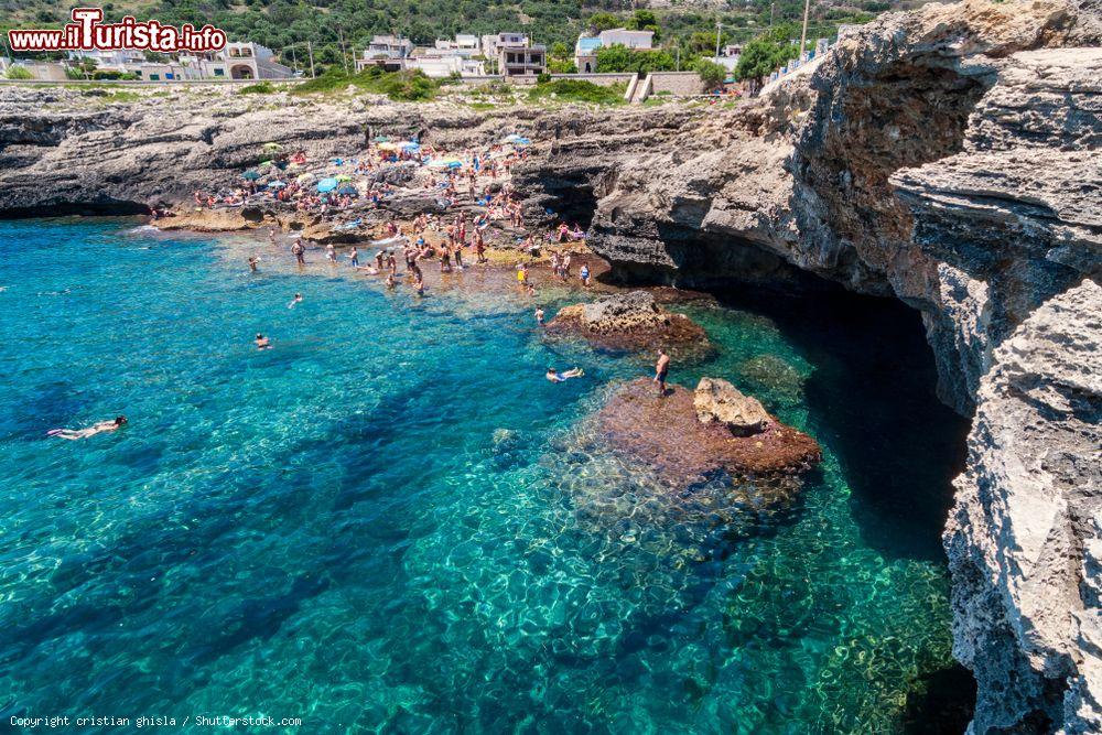 Immagine Le acque spettacolari della Grotta Verde della Marina di Andrano in Salento, costa della Puglia. - © cristian ghisla / Shutterstock.com