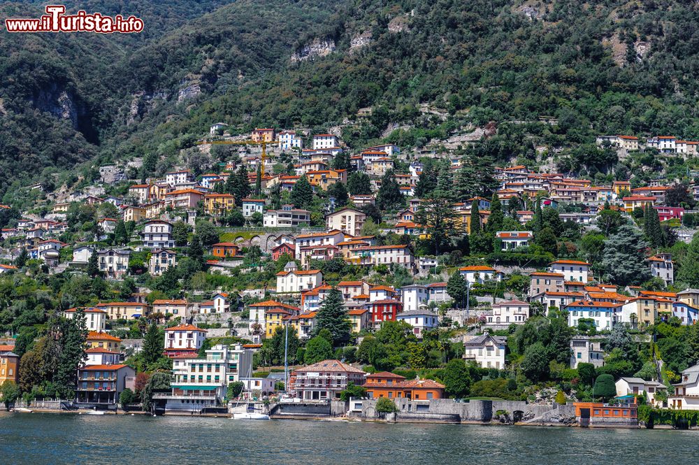 Immagine Le case di Moltrasio sul lago di Como fotografate dall'alto, Lombardia.