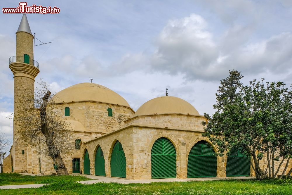 Immagine Le cupole della moschea Hala Sultan Tekke a Larnaka, isola di Cipro. SI trova sulle rive del lago salato Aliki.