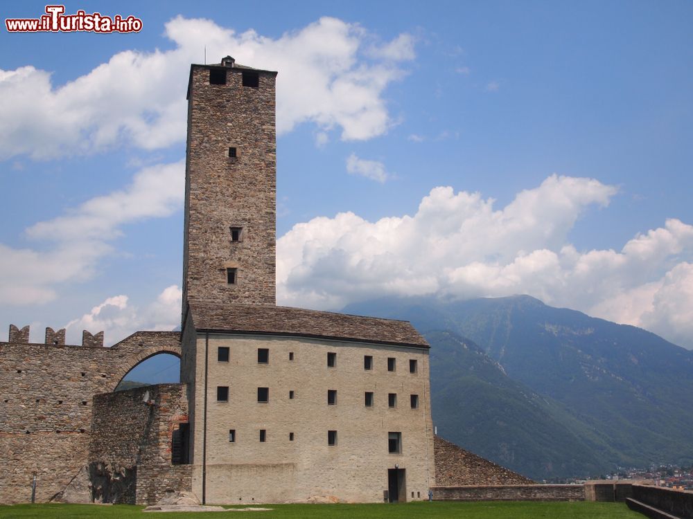 Immagine Le fortificazioni che dominano il borgo di Saillon nella valle del Rodano in Svizzera