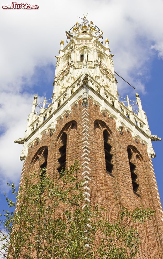 Immagine L'elaborata torre campanaria della Bakenesserkerk a Haarlem, Olanda.