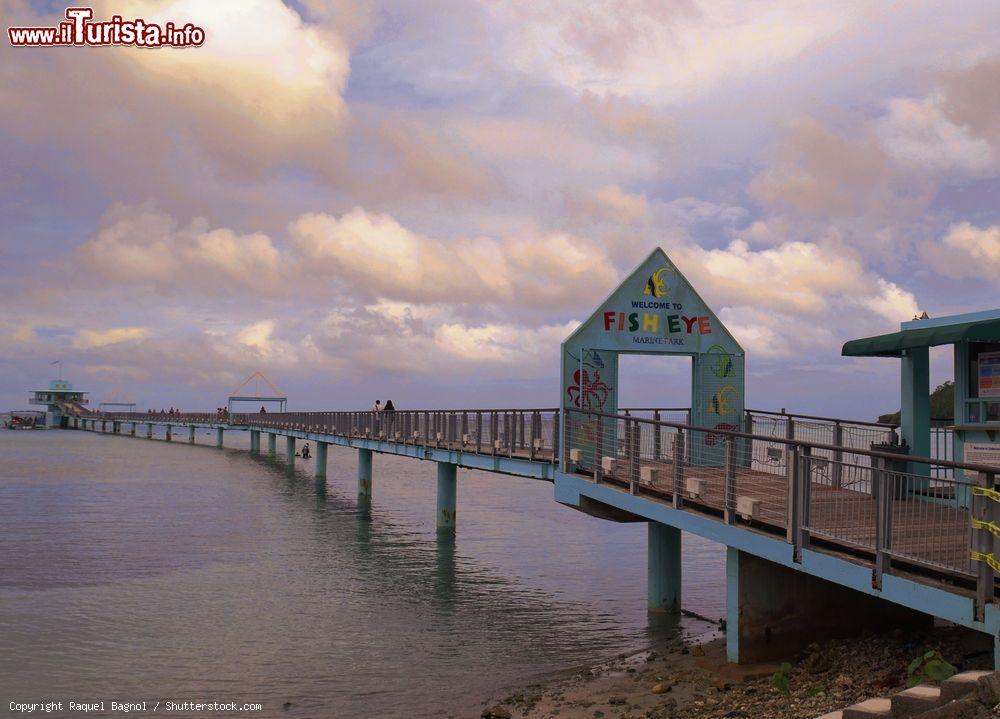 Immagine Un lungo pontile di legno conduce al Fish Eye Marine Park a Guam, Stati Uniti. Questo osservatorio sott'acqua è una delle principali attrazioni visitate dai turisti  - © Raquel Bagnol / Shutterstock.com