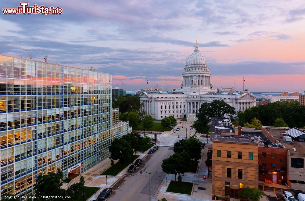 Immagine Madison, capitale dello stato del Wisconsin (USA), al tramonto. La fondazione di questa città risale al 1836  - © Jay Yuan / Shutterstock.com