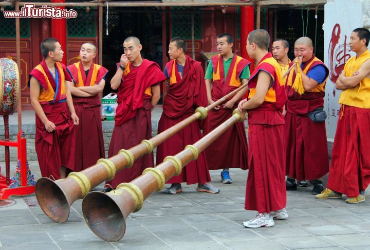 Immagine Monaci buddhisti intenti a presentare le annuali vacanze al monastero Dazhao a Hohhot, Mongolia Interna. - © Katoosha / Shutterstock.com