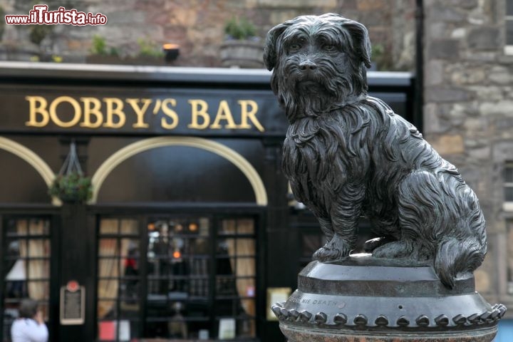 Immagine Monumento dedicato a Greyfriars Bobby, un cane di razza Skye Terrier che visse ad Edimburgo nel 19° secolo. E' un cane dalla storia triste ma toccante: il suo padrone John Gray morì di tubercolosi quando il cane aveva due anni. Il padrone fu sepolto nel cimitero di Greyfriars Kirkyard, e da allora il cane fece la guardia alla tomba, per 14 anni fino alla sua morte - © JoffreyM / Shutterstock.com