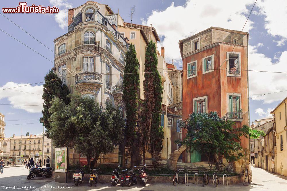 Immagine Mura dipinte in un vecchio edificio di Palce Edouard Adam a Montpellier, Francia: questa strada artistica è stata realizzata da Olivier e Agnes Costa come team Mad'Art Concept - © riekephotos / Shutterstock.com