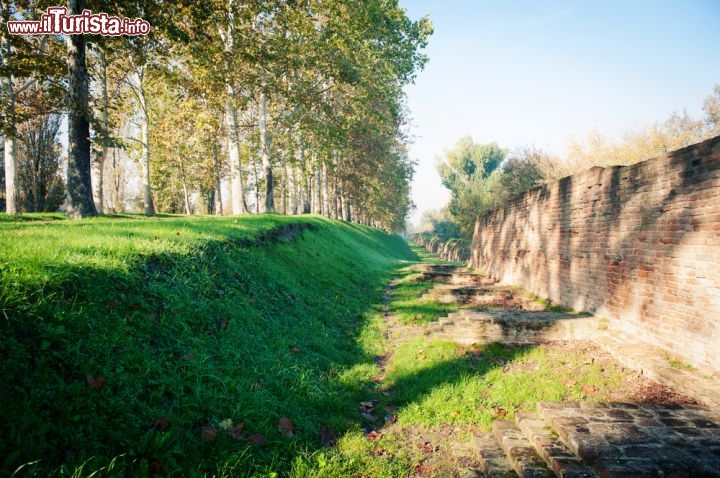 Immagine Lungo le mura estensi di Ferrara (Emilia Romagna) si estende il Parco Urbano Bassani, antica riserva di caccia e luogo di svago degli Este ma anche importante punto strategico per la difesa della città. Oggi vi si trovano piste ciclabili, prati, un laghetto e attrezzature per i bambini, e in estate ospita feste e manifestazioni culturali - © pio3 / Shutterstock.com