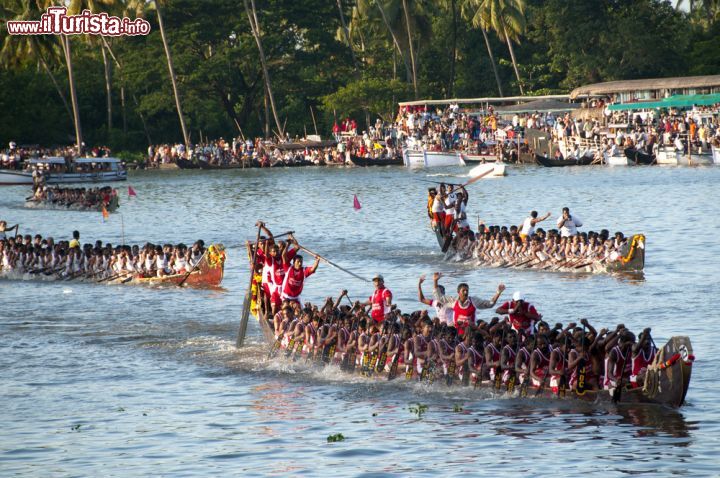 Immagine La tradizionale regata delle snake boat, una gara molto sentita dalla popolazione locale. La Nehru Trophy Boat Race si svolge ad Alleppey in agosto e richiama migliaia di spettatori ogni anno - foto © CRSHELARE / Shutterstock.com