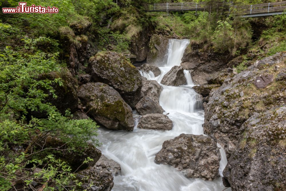 Immagine Paesaggio alpino nei dintorni di Bludenz, Austria. Qui si possono ammirare foreste e corsi d'acqua selvaggi.