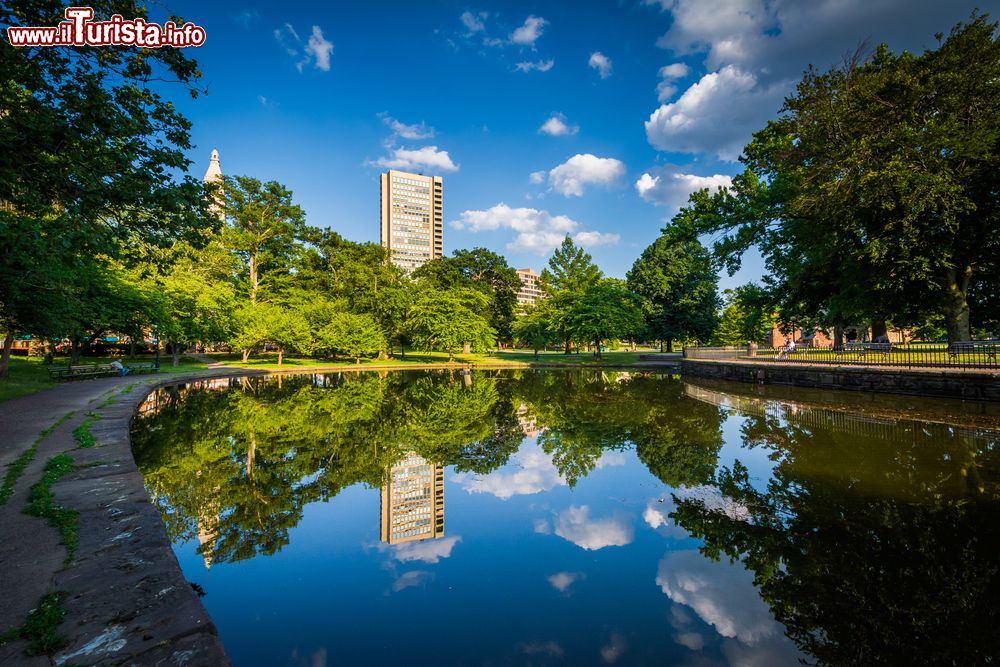 Immagine Paesaggio naturale al Bushnell Park nella città di Hartford, Connecticut (Stati Uniti d'America).